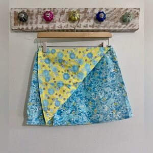 Lilly Pulitzer Vintage Kiss the Cook Monkey Print Wrap Skirt